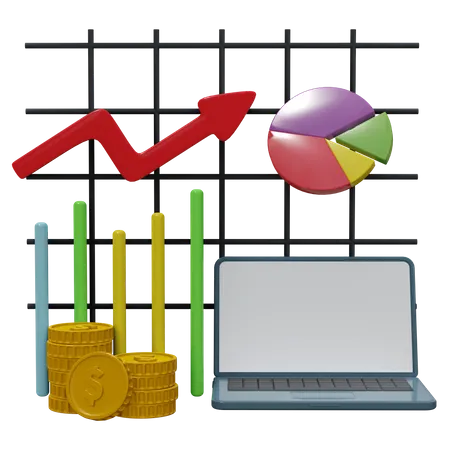 Crescimento do investimento financeiro  3D Icon