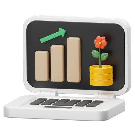 Crescimento do investimento on-line  3D Icon