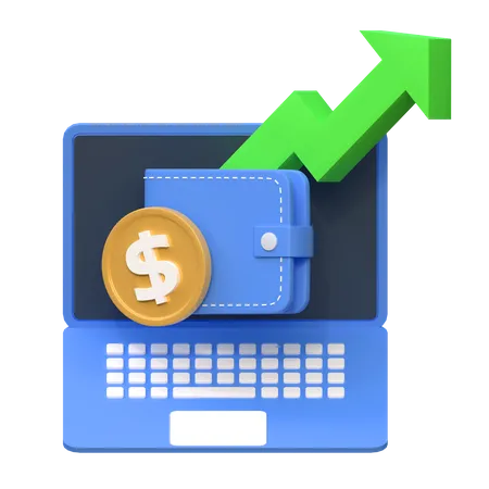 Crescimento do investimento on-line  3D Icon