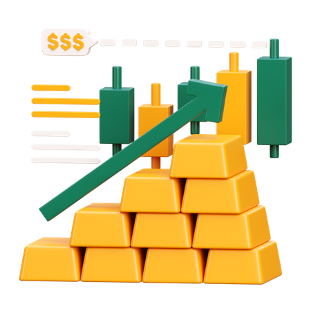 Crescimento do mercado de ações  3D Icon