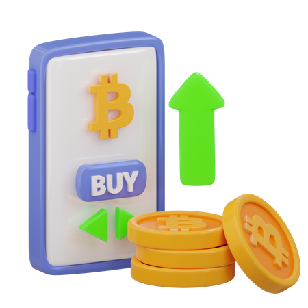 Crescimento do valor do bitcoin  3D Icon