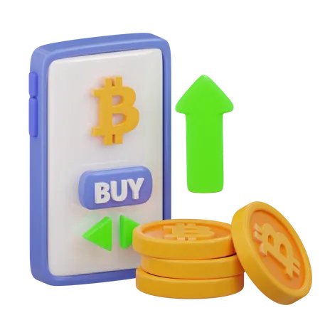 Crescimento do valor do bitcoin  3D Icon