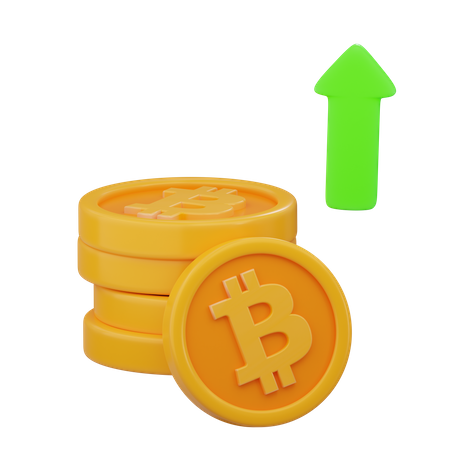 Crescimento do valor do bitcoin  3D Icon