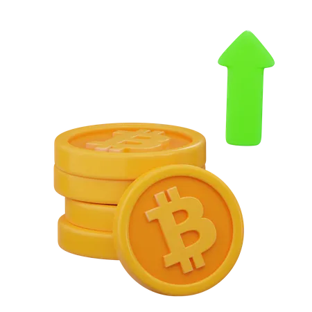 Crescimento do valor do bitcoin  3D Icon