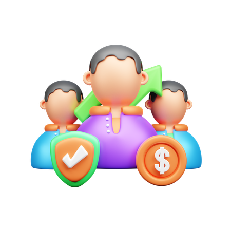 Crescimento dos funcionários  3D Icon