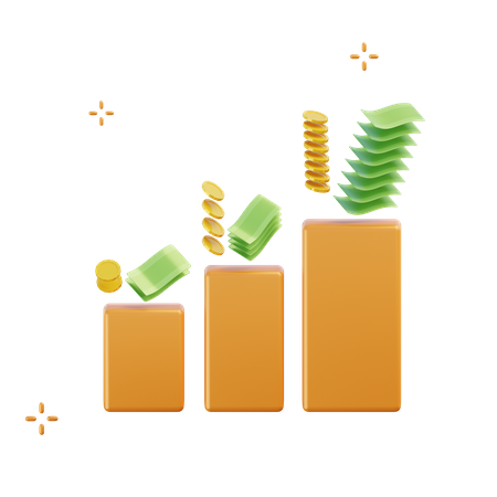 Crescimento financeiro  3D Illustration