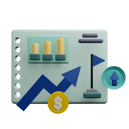 Crescimento financeiro em alta  3D Icon