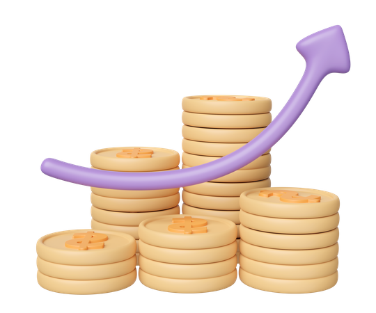 Crescimento financeiro  3D Illustration