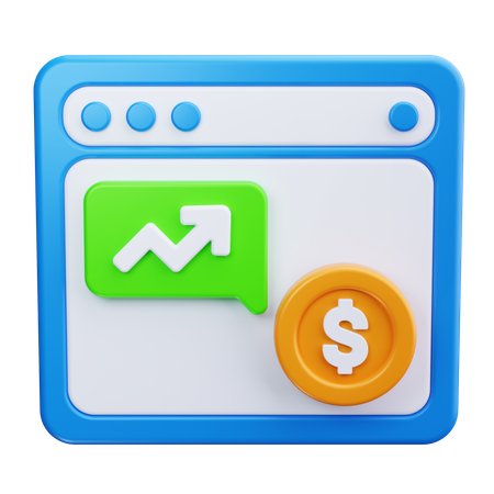 Crescimento financeiro on-line  3D Icon