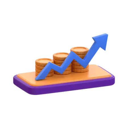 Crescimento financeiro on-line  3D Icon