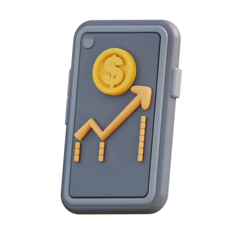 Crescimento financeiro on-line  3D Icon