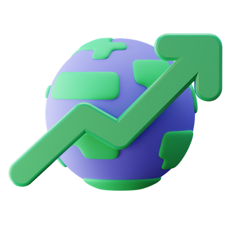 Crescimento global  3D Icon