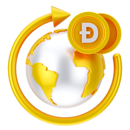 Crescimento global do dogecoin  3D Icon