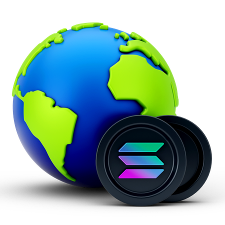 Crescimento global de solana  3D Icon