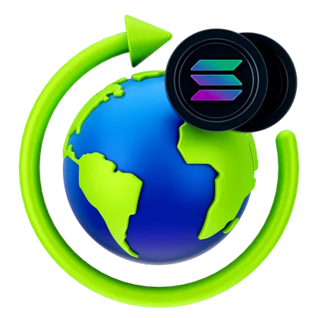 Crescimento global de solana  3D Icon