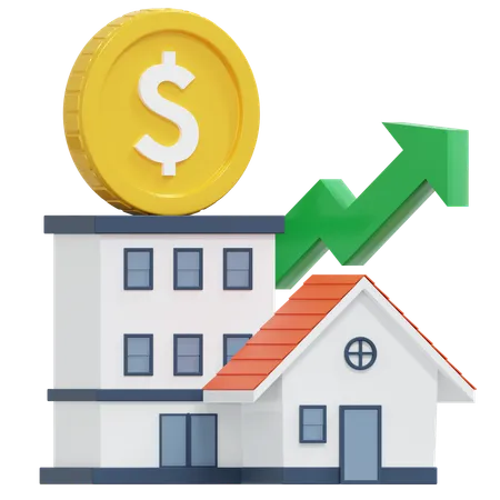 Crescimento do investimento imobiliário  3D Icon