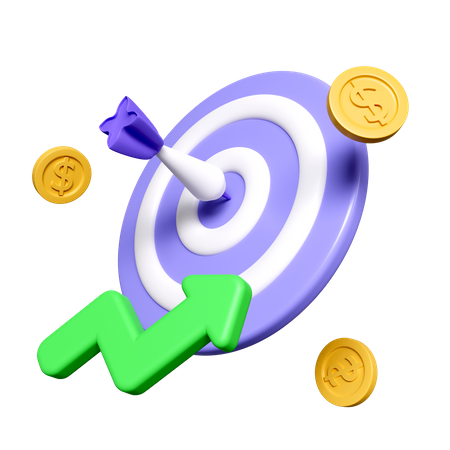 Crescimento da meta financeira  3D Icon