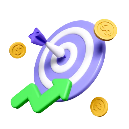 Crescimento da meta financeira  3D Icon