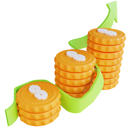 Crescimento monetário  3D Icon
