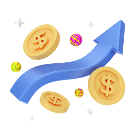 Crescimento monetário  3D Icon