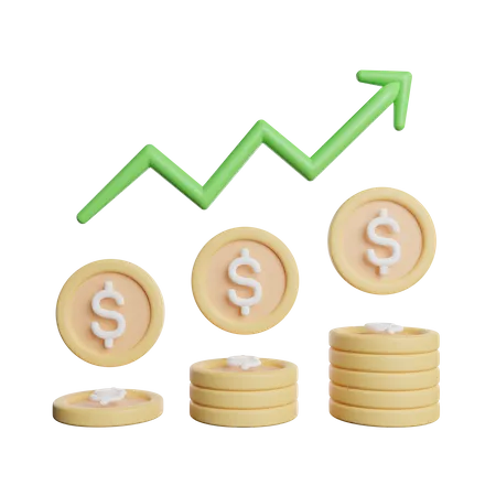 Crescimento monetário  3D Icon