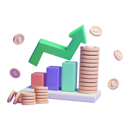 Crescimento monetário  3D Icon