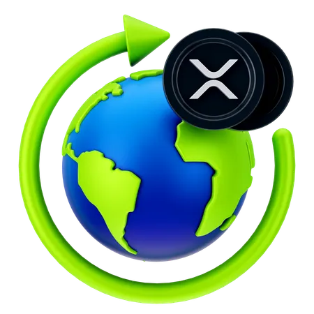 Crescimento global em cascata  3D Icon