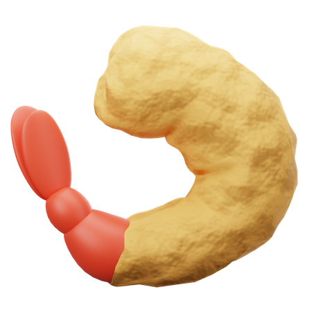Crevette frite  3D Icon