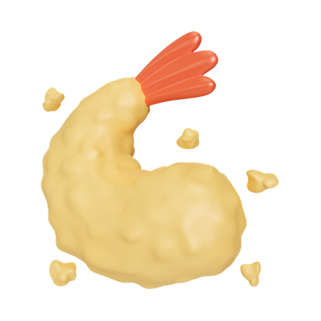 Crevette frite croustillante  3D Icon