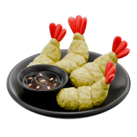 Crevettes tempura frites  3D Icon