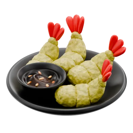 Crevettes tempura frites  3D Icon