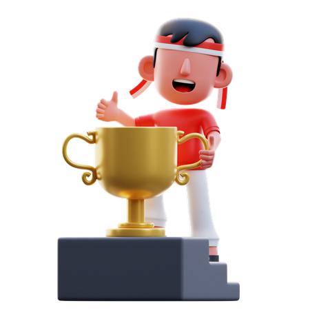 Competição vencedora para crianças indonésias  3D Illustration