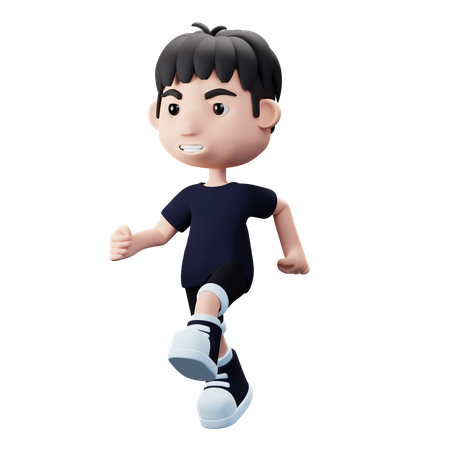 Menino correndo  3D Illustration