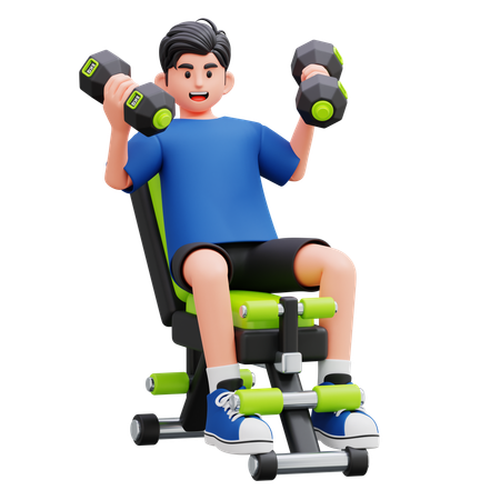 Criança se exercitando em máquina de ginástica  3D Icon