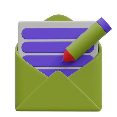 Criar documento de e-mail  3D Icon