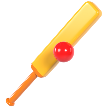 Cricket Ball And Bat  3D Icon