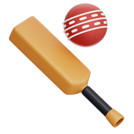 Cricket Bat And Ball  3D Icon