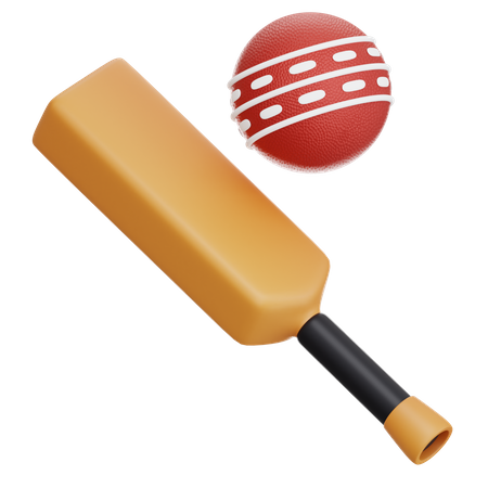 Cricket Bat And Ball  3D Icon
