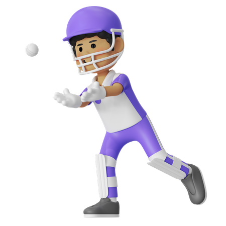 Cricket Passing The Ball Boy  3D Illustration