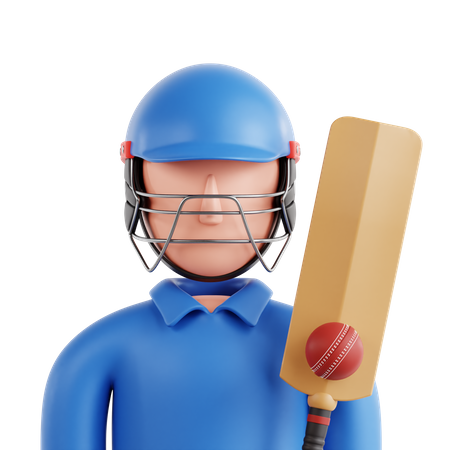 Cricket Player  3D Icon