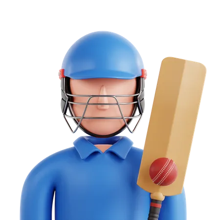 Cricket Player  3D Icon