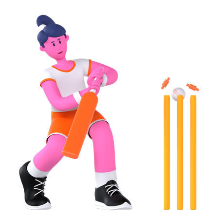 Cricket Player  3D Icon