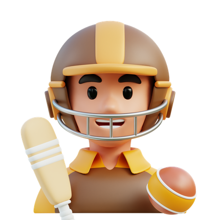Cricket Player  3D Icon