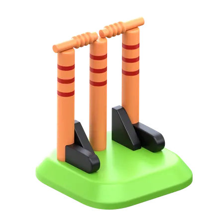 Cricket Stump 3 D Cricket Sport Icon 3D Icon