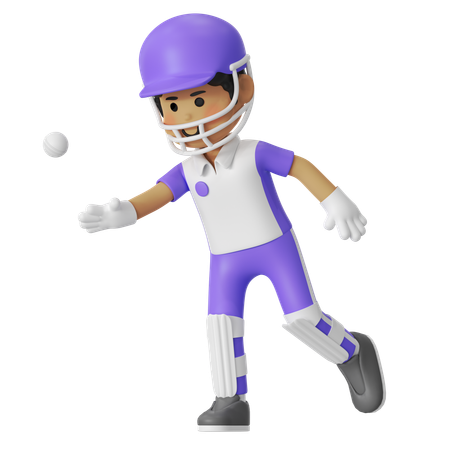 Cricket Throwing The Ball Boy  3D Illustration