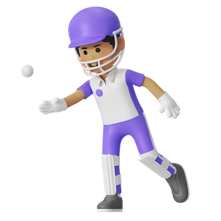 Cricket Throwing The Ball Boy  3D Illustration