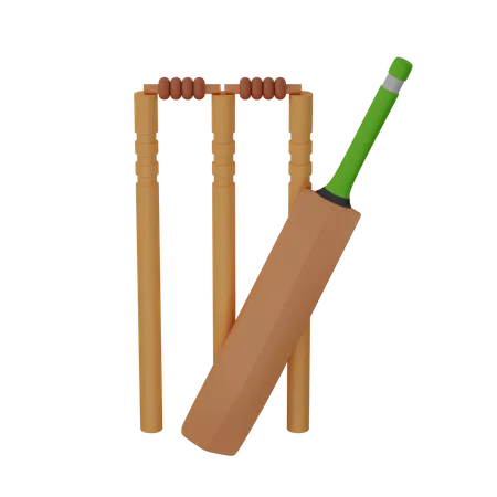 Brauner Cricketschlager 3D Icon