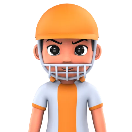 Cricket-Spieler  3D Icon