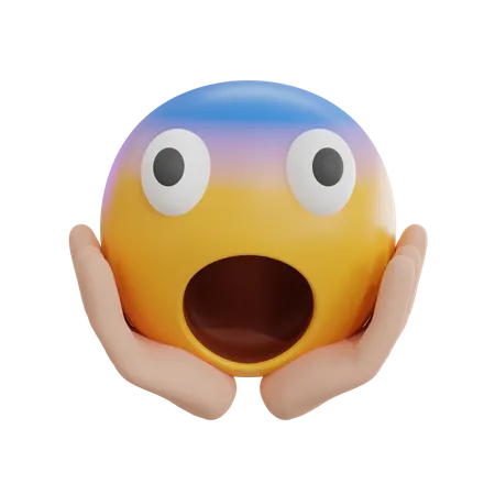 Crier de peur emoji  3D Icon