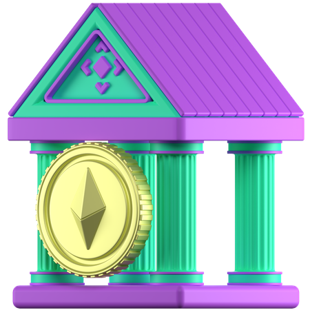 Banco criptográfico  3D Icon